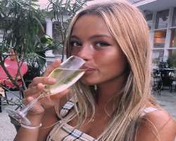 Kornelia Ski consuming alcohol
